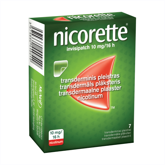 Nicorette Invisipatch 10 mg/16 h transderminis pleistras N7