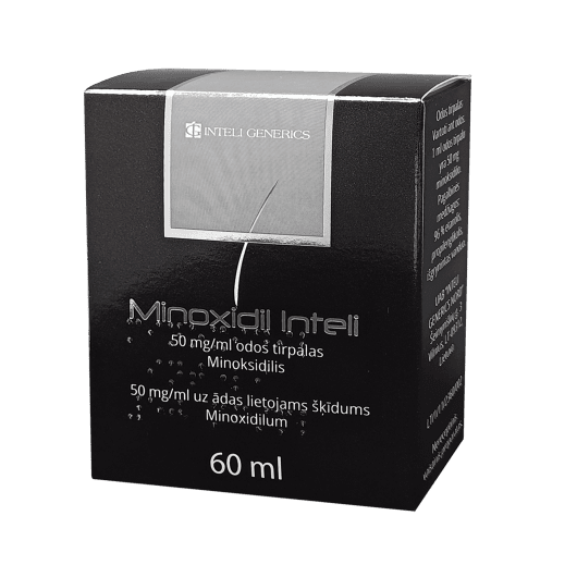 MINOXIDIL INTELI 50 mg/ml odos tirpalas 60 ml 