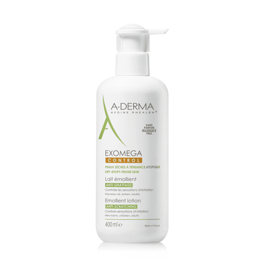 A-DERMA lengvos tekstūros losjonas-emolientas sausai, atopinei odai EXOMEGA CONTROL 400 ml