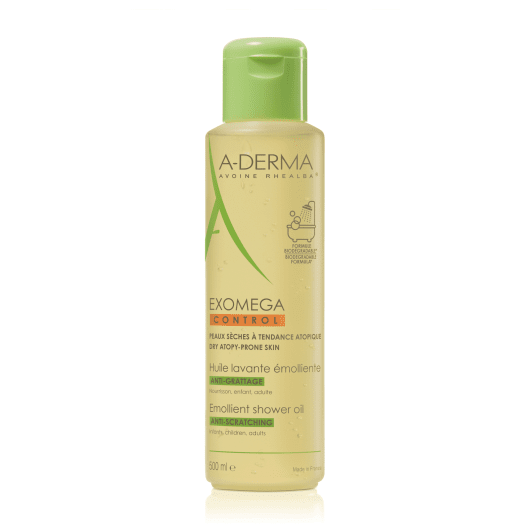 A-DERMA dušo aliejus - emolientas sausai, atopinei veido bei kūno odai EXOMEGA CONTROL 500 ml