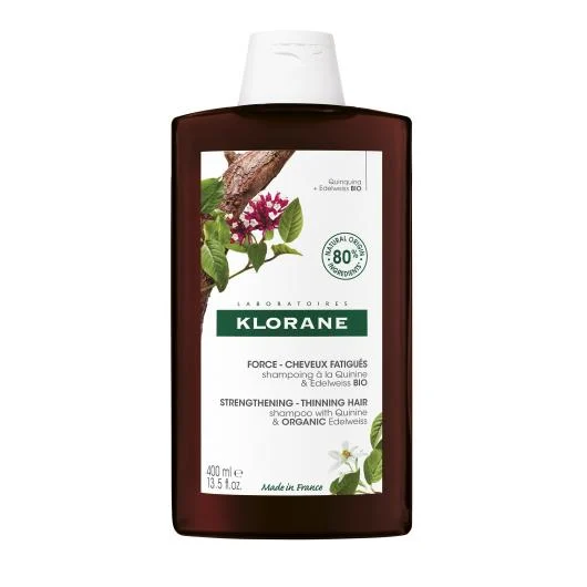 KLORANE šampūnas slenkantiems plaukams su chininu ir vitaminu B Quinine 400 ml