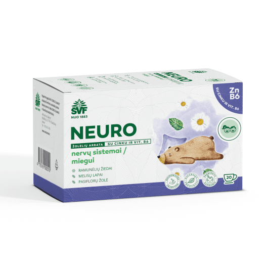 ŠVENČIONIŲ VAISTAŽOLĖS nervų sistemai, miegui NEURO VAIKAMS, žolelių arbata, 1,5 g x 20 vnt.