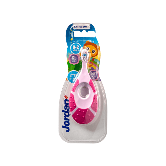 JORDAN minkštas kūdikių dantų šepetėlis-kramtukas Step, 0-2 m., N1