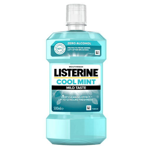 LISTERINE burnos skalavimo skystis, be alkoholio, COOL MINT MILD TASTE 500 ml
