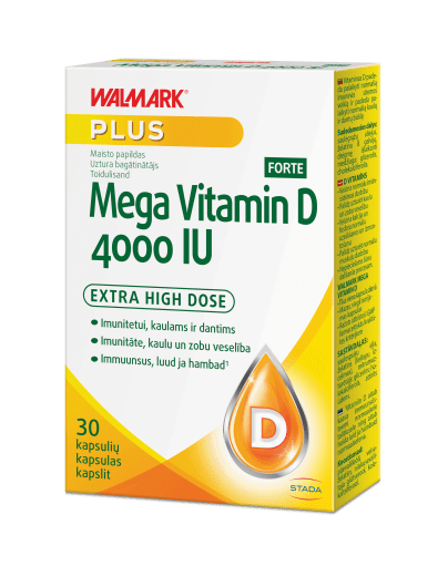 WALMARK MEGA VITAMIN D 4000 IU FORTE kapsulės N30
