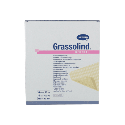 Grassolind neutral sterilus tinklelinis tvarstis, 10 x 10 cm, N1