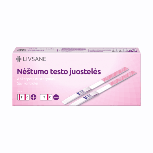 LIVSANE greiti testai nėštumui nustatyti, juostelės N2