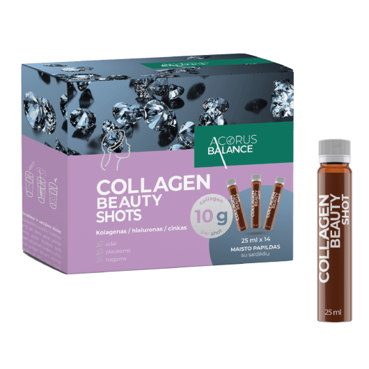 ACORUS BALANCE kolagenas odai, plaukams, nagams COLLAGEN BEAUTY SHOTS, 14 vnt. x 25 ml