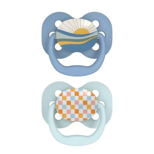 DR. BROWN'S dvipusiai čiulptukai ADVANTAGE, 0–6 mėn., mėlyni N2