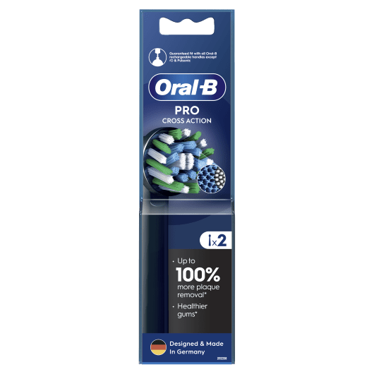 ORAL B Elektrinio dantų šepetėlio galvutės Cross Action Black Pro, N2