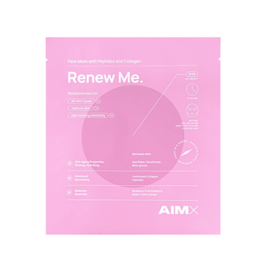 AIMX greito poveikio „Anti-aging“ veido kaukė su peptidais ir kolagenu RENEW ME 25 ml