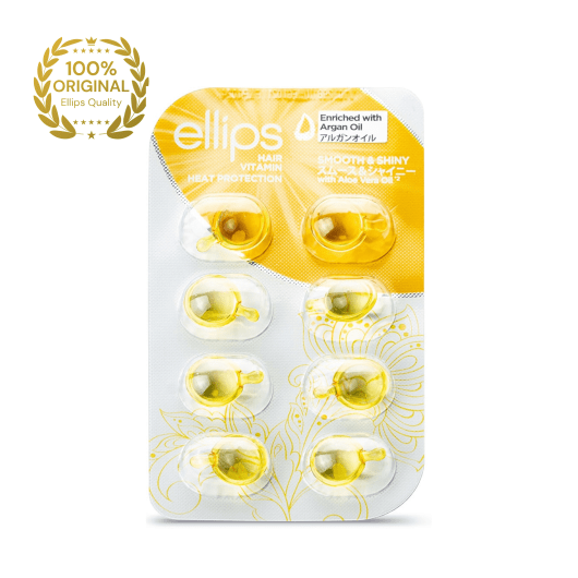 ELLIPS tepami vitaminai plaukams apimčiai suteikti SMOOTH & SHINY N8