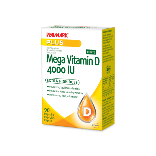 WALMARK kapsulės MEGA Vitamin D 4000 IU Forte N90