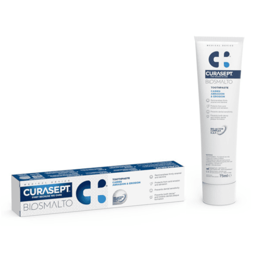 CURASEPT dantų pasta BIOSMALTO CARIES ABRASION AND EROSIONS 75 ml