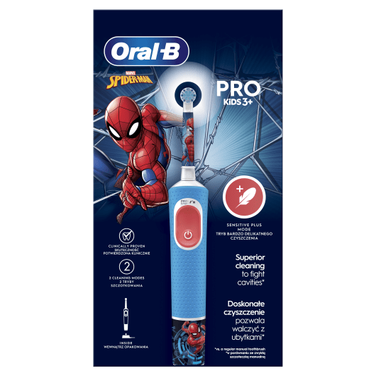 ORAL B Elektrinis dantų šepetėlis Vitality Pro Kids (3+ metų), Spiderman, N1