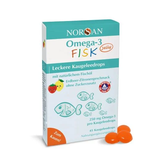 NORSAN OMEGA-3  KIDS Jelly braškių/citrinų skonio guminukai, N45