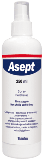 ASEPT SPRAY išorinis odos purškalas 250ml