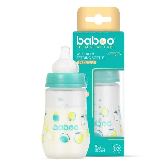 Baboo antikolinis buteliukas plataus kaklelio, 250 ml, 3+ mėn, Lagoon Fiesta 