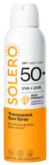 SOLERO skaidrus purškalas nuo saulės SPF 50+, 200 ml