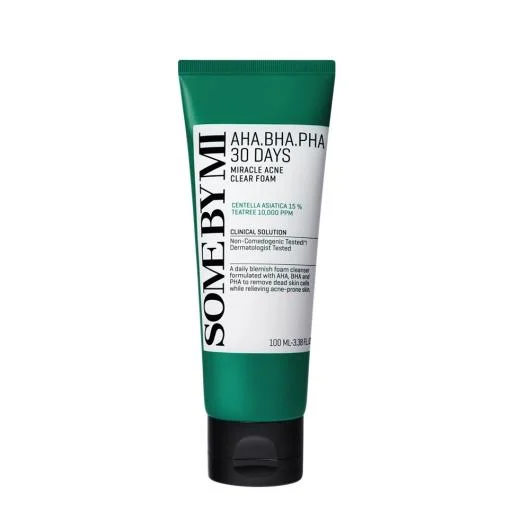 SOME BY MI veido prausiklis AHA-BHA-PHA 30 DAYS MIRACLE ACNE CLEAR FOAM, 100ml