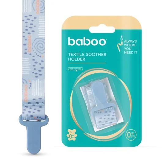 BABOO tekstilinis čiulptuko laikiklis, Blue Haze, 0+ mėn