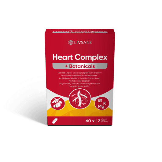 LIVSANE HEART COMPLEX + BOTANICALS kapsulės N60