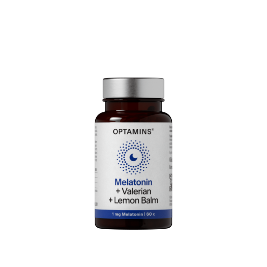 OPTAMINS MELATONIN + VALERIAN + LEMON BALM kapsulės, N60