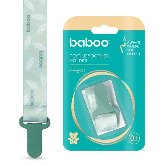 BABOO tekstilinis čiulptuko laikiklis, Peachy Keen, 0+ mėn