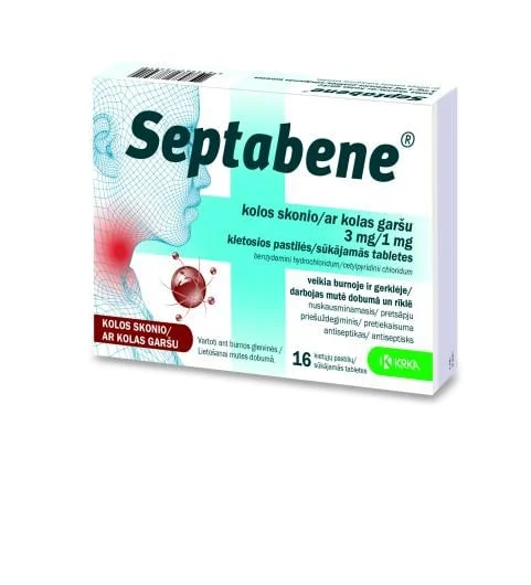 SEPTABENE kolos skonio 3 mg/1 mg kietosios pastilės, N16