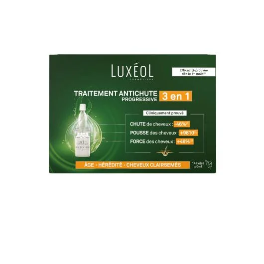 LUXEOL ampulės nuo progresuojančio plaukų slinkimo, 14 vnt x 6 ml