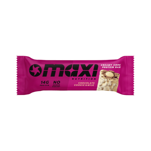 MAXINUTRITION baltyminis batonėlis su sausainių gabaliukais, 45 g