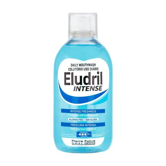 ELUDRIL kasdienis burnos skalavimo skystis INTENSE visapusiška apsauga, nuo 12 m., 500 ml