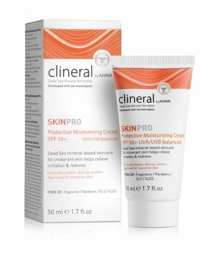 CLINERAL by AHAVA SKINPRO apsauginis drėkinamasis kremas SPF50, 50 ml