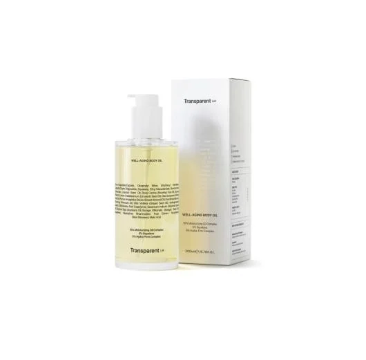 Transparent Lab Well - Aging drėkinamasis ir stangrinamasis kūno aliejus, 200 ml