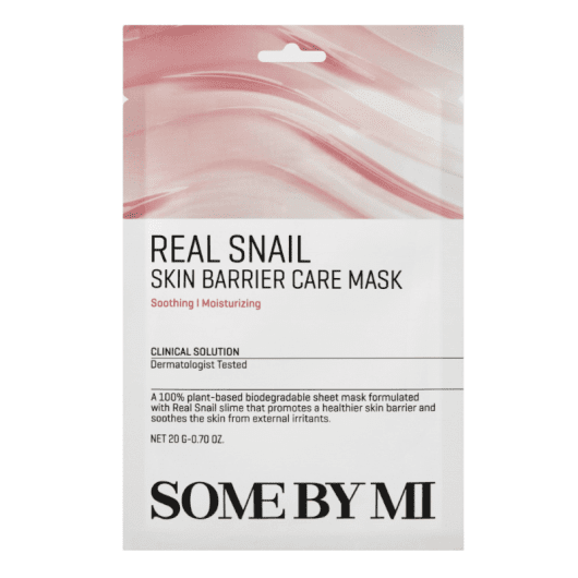 SOME BY MI Real Snail Skin Barrier Care Mask lakštinė veido kaukė su sraigių mucinu, 20 g