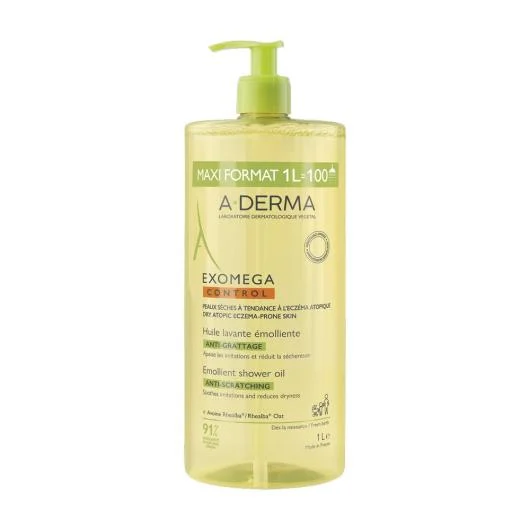 A-DERMA Exomega Control dušo aliejus, 1 L