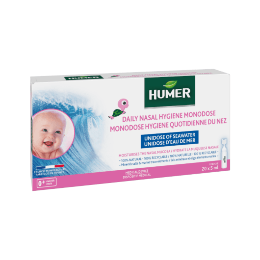 HUMER vienkartinės jūros vandens ampulės kūdikiams, 20 monodozių, 5 ml