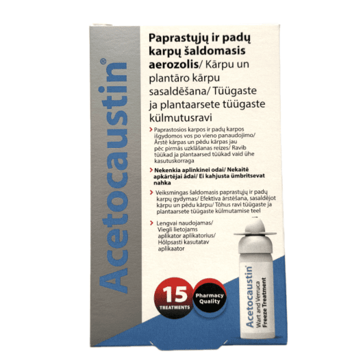 Acetocaustin karpų šaldomasis aerozolis