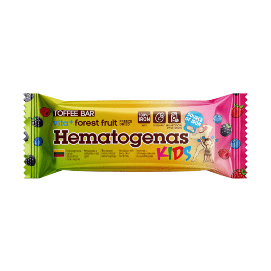 HEMATOGENAS Vita+ su šaltyje džiovintomis miško uogomis, 33 g