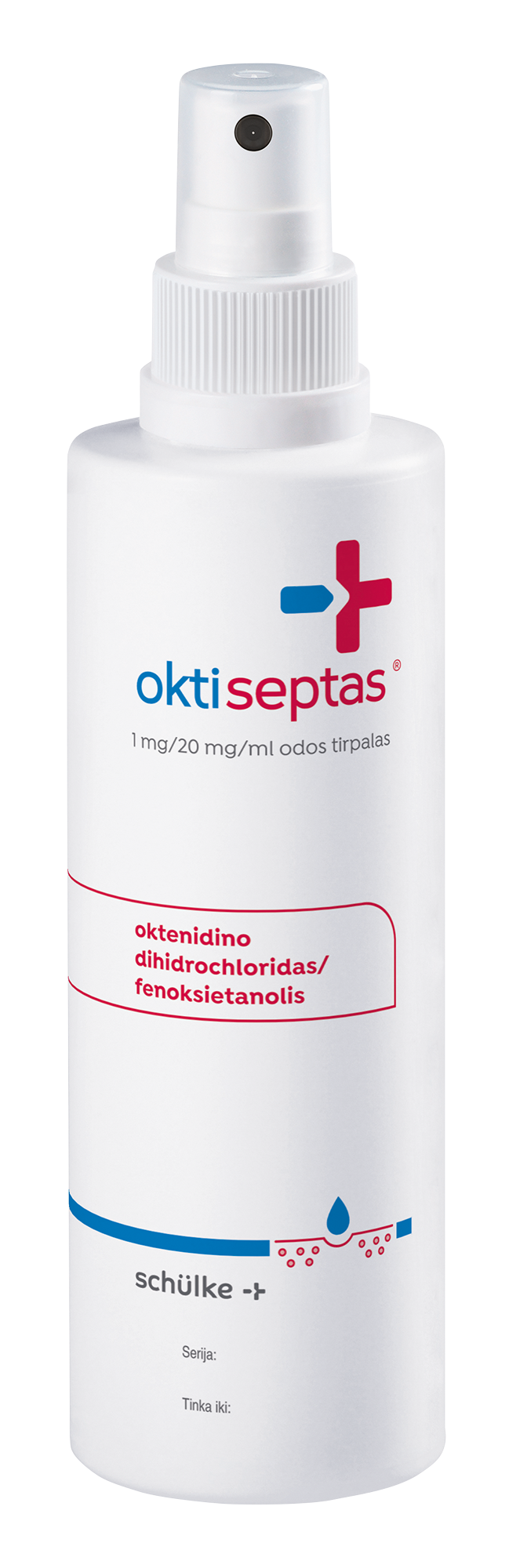 Oktiseptas 1 mg/20 mg/ml odos tirpalas 250 ml