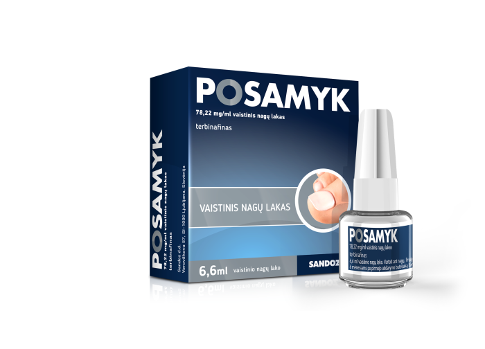 POSAMYK, 78,22MG/ML vaistinis nagų lakas, 6.6ML