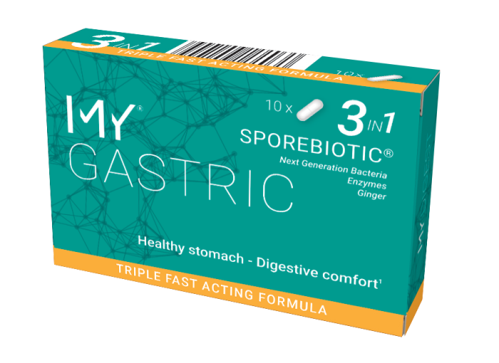 MY GASTRIC Sporebiotic®, gerosios bakterijos sporose + fermentų mišinys, 10 kapsulių