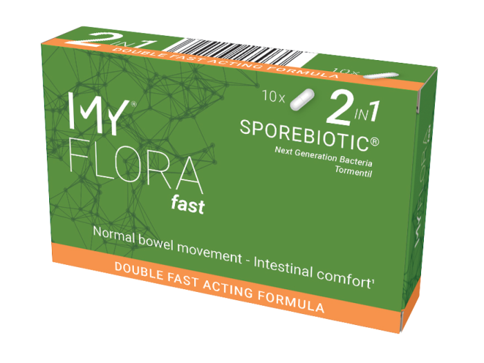 My FLORA fast, sporebiotics® gerosios bakterijos sporose, 10 kapsulių