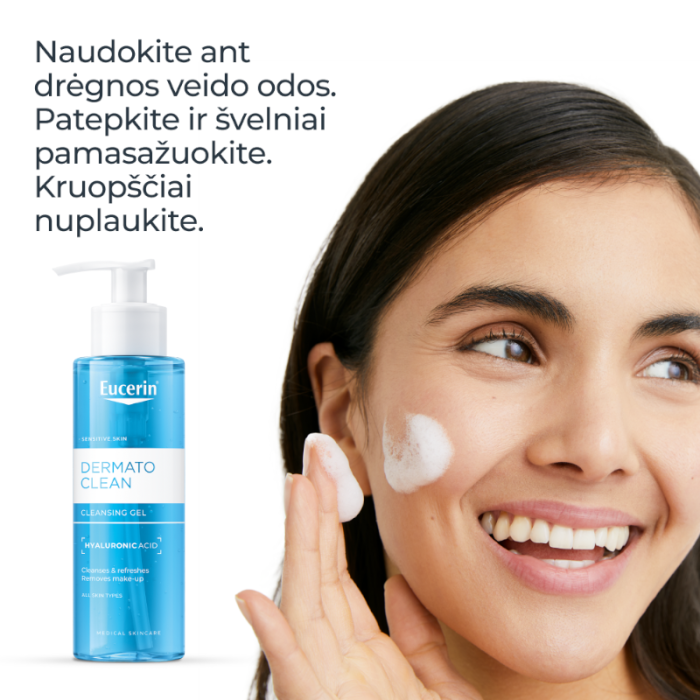 EUCERIN Dermatoclean prausimosi gelis visų tipų veido odai, 200ml