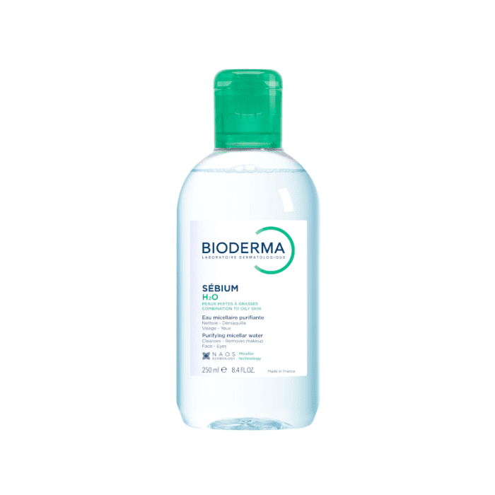 BIODERMA micelinis valomasis vanduo mišriai, riebiai odai SEBIUM H2O, 250 ml