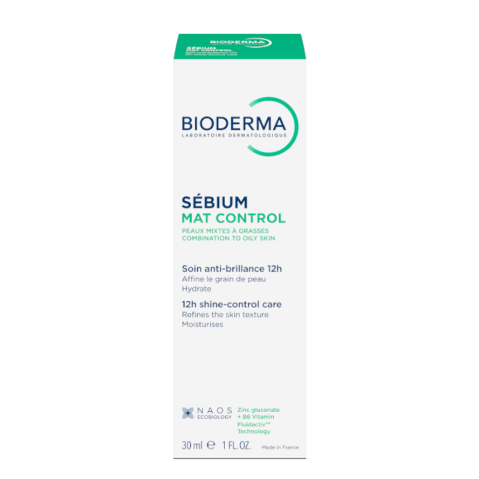 BIODERMA drėkinantis ir kontroliuojantis odos blizgesį kremas riebiai ir mišriai odai SEBIUM MAT CONTROL, 30 ml