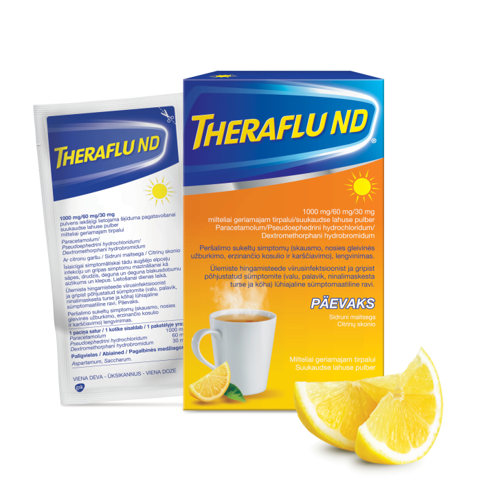 Theraflu ND 1000 mg/60 mg/30 mg milteliai geriamajam tirpalui N6