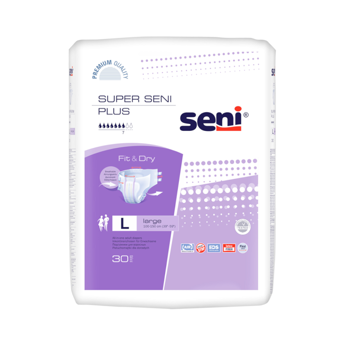SENI SUPER PLUS Premium sauskelnės, L dydis N30