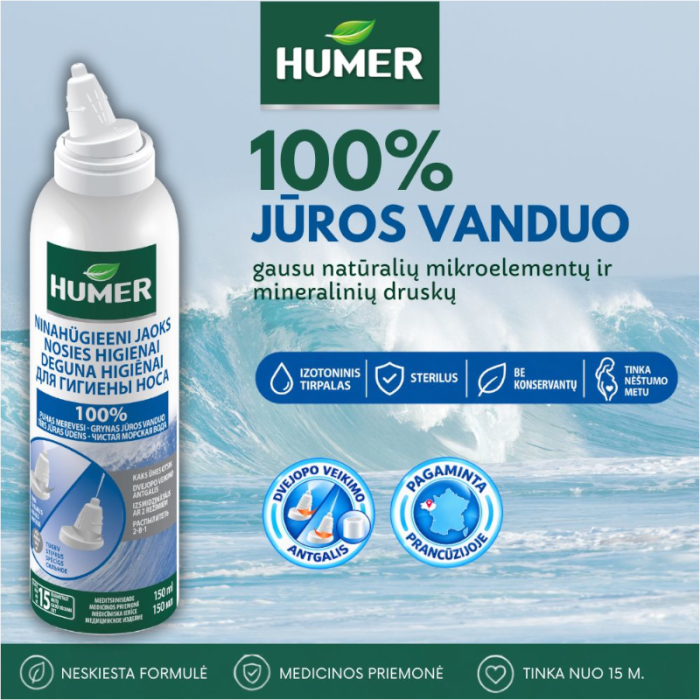 HUMER suaugusiems izotoninis nosies purškalas, nuo 15 m., 150 ml