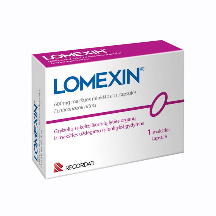 LOMEXIN 600 mg makšties minkštosios kapsulės N1
